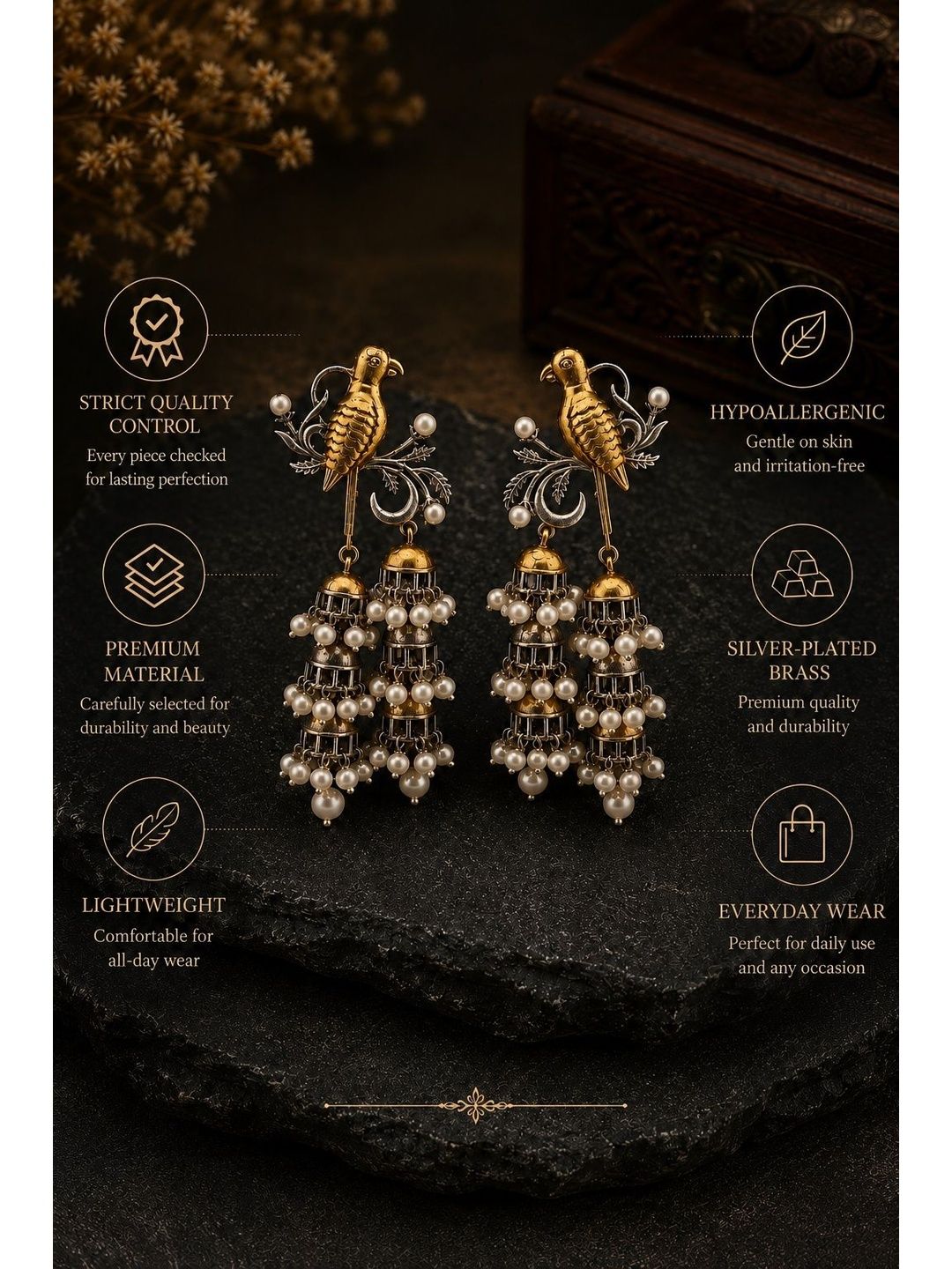 PANASH Animal Shaped Jhumkas Earrings