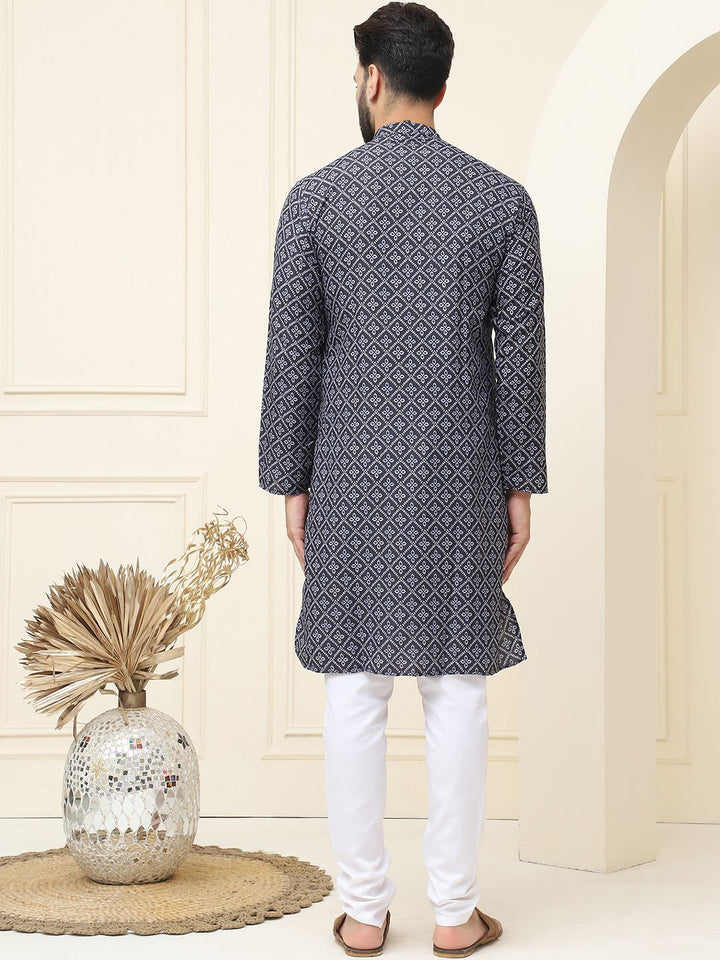 SOJANYA Motif Etnik Bercetak Kurta Kapas Tulen Biasa Dengan Pijama