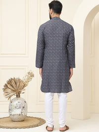 SOJANYA Motif Etnik Bercetak Kurta Kapas Tulen Biasa Dengan Pijama