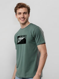 ADRO Men Typography Printed Round Neck Cotton T-shirt