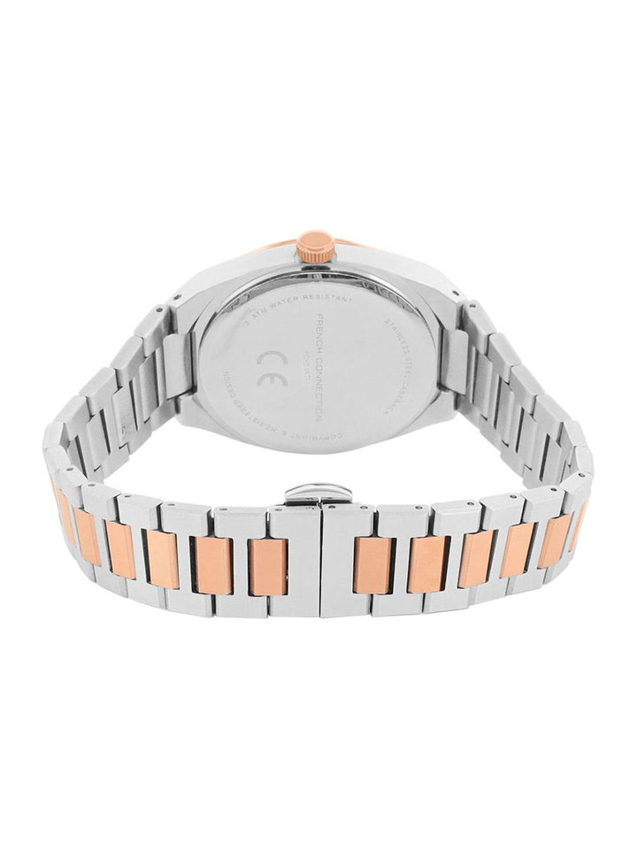 Sambungan Perancis Lelaki Dail Corak & Gelang Keluli Tahan Karat Analog Watch FCH03RTM