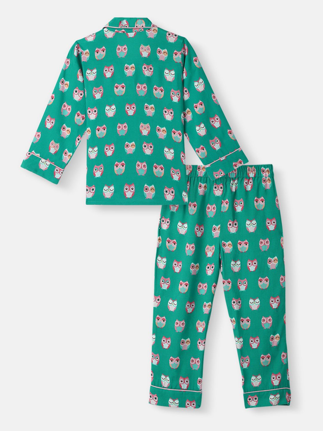 Nauti Nati Boys Owl Print Chest Pocket Shirt and Pyjama Set