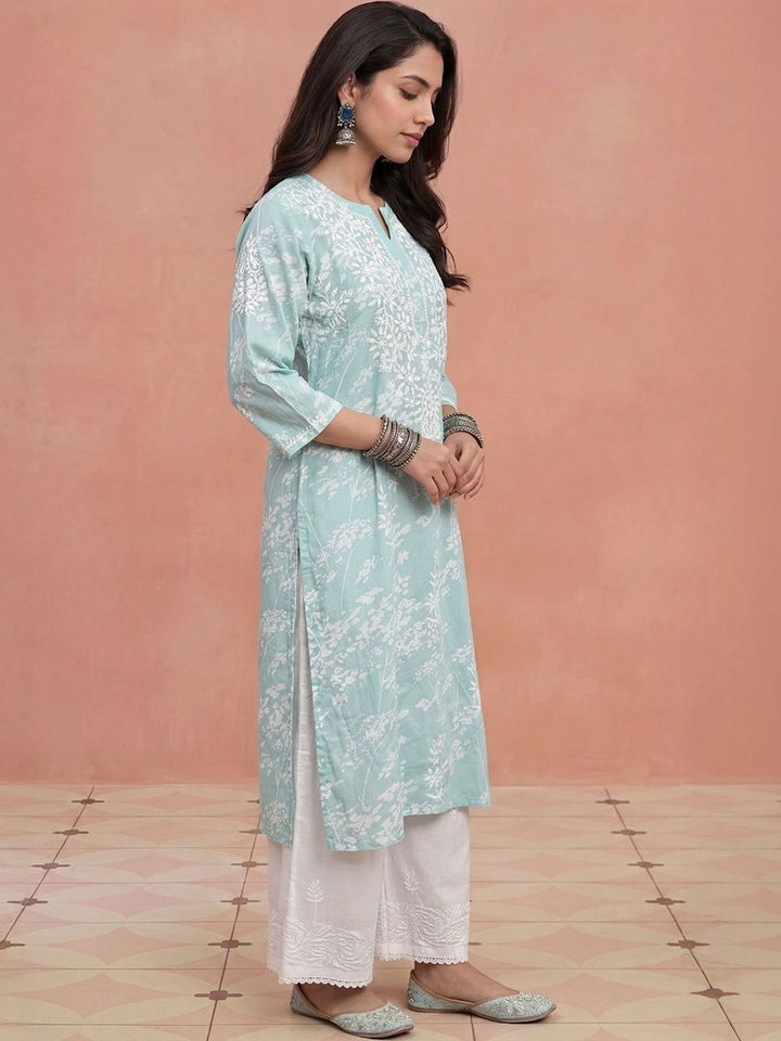 Rumah Wanita Chikankari Sulam Kurta Chikankari