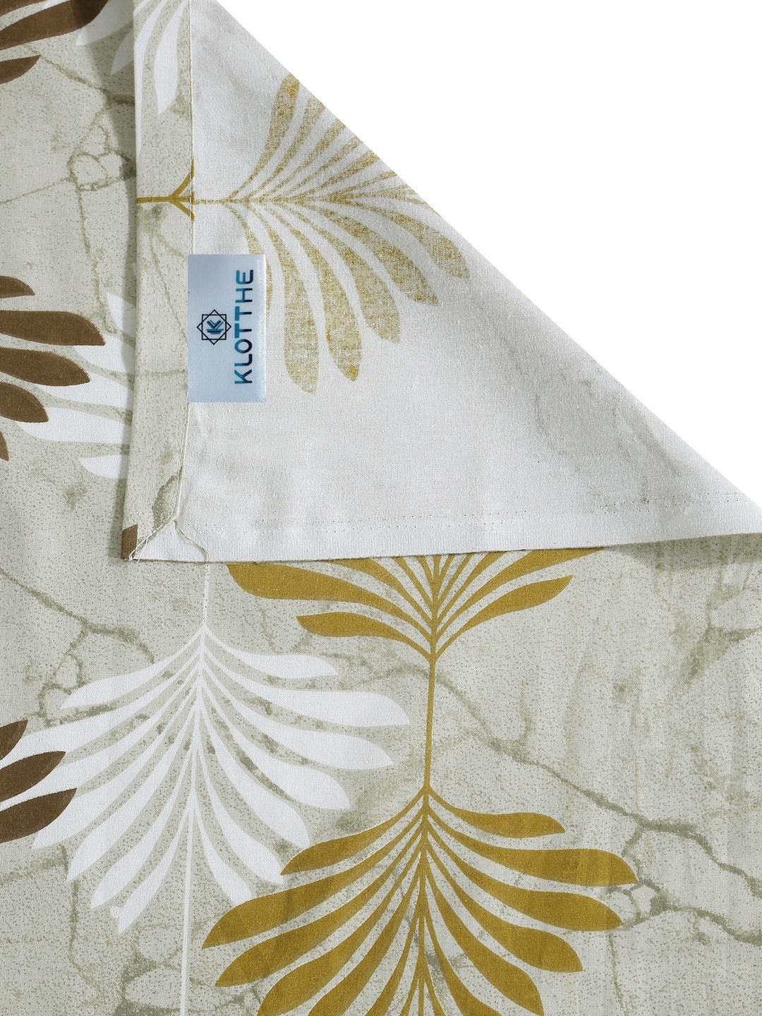 KLOTTHE Olive & Brown Floral Printed Cotton 400 TC King Bedsheet Sets 2.5 m x 2.25 m