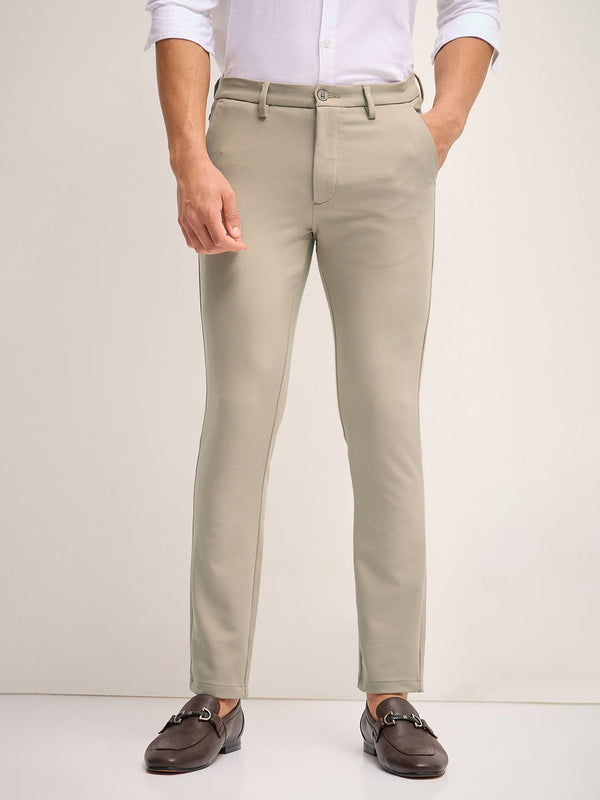 THE BEAR HOUSE Men Mid-Rise Slim Fit  Formal Trousers