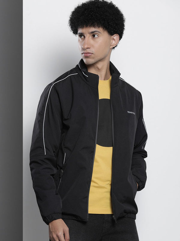 The Indian Garage Co Men Zip-Front Bomber Jacket with Zipper Pockets