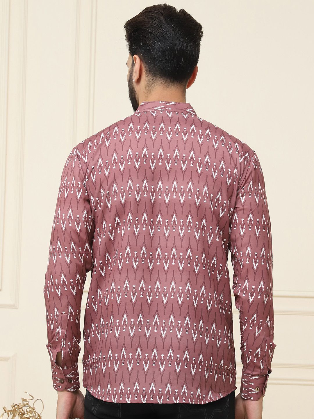 SOJANYA Ethnic Motifs Printed Band Collar Cuffed Sleeves Pure Cotton Kurta