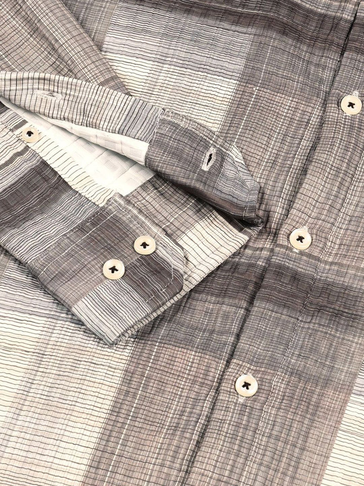 Thomas Scott Men Premium Slim Fit Tartan Checks Opaque Checked Casual Shirt