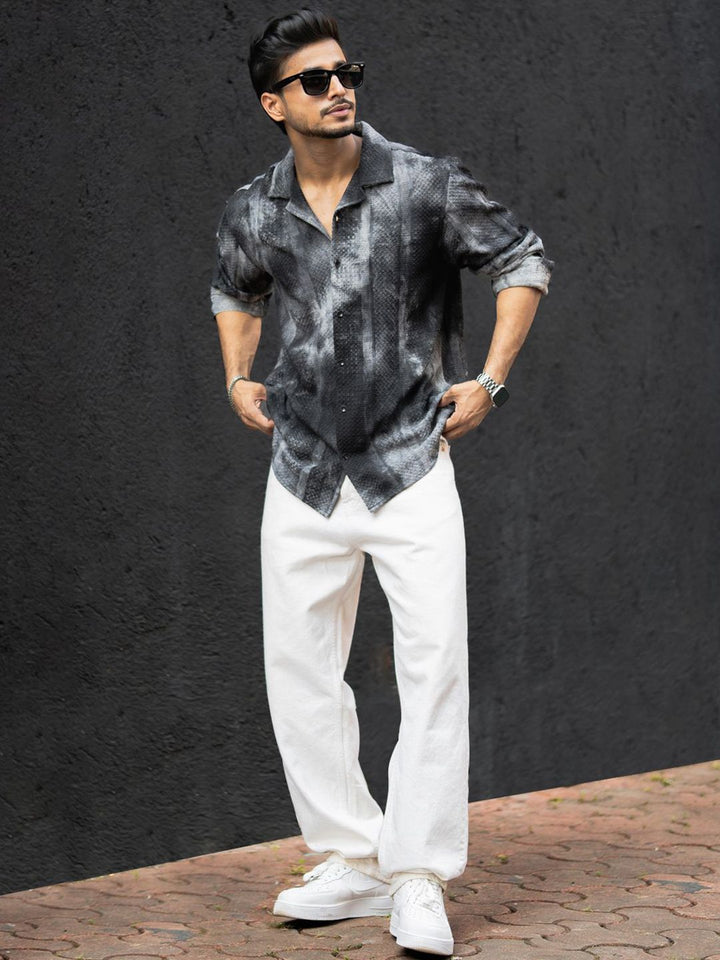 Powerlook Abstract Print Regular Fit Casual Shirt