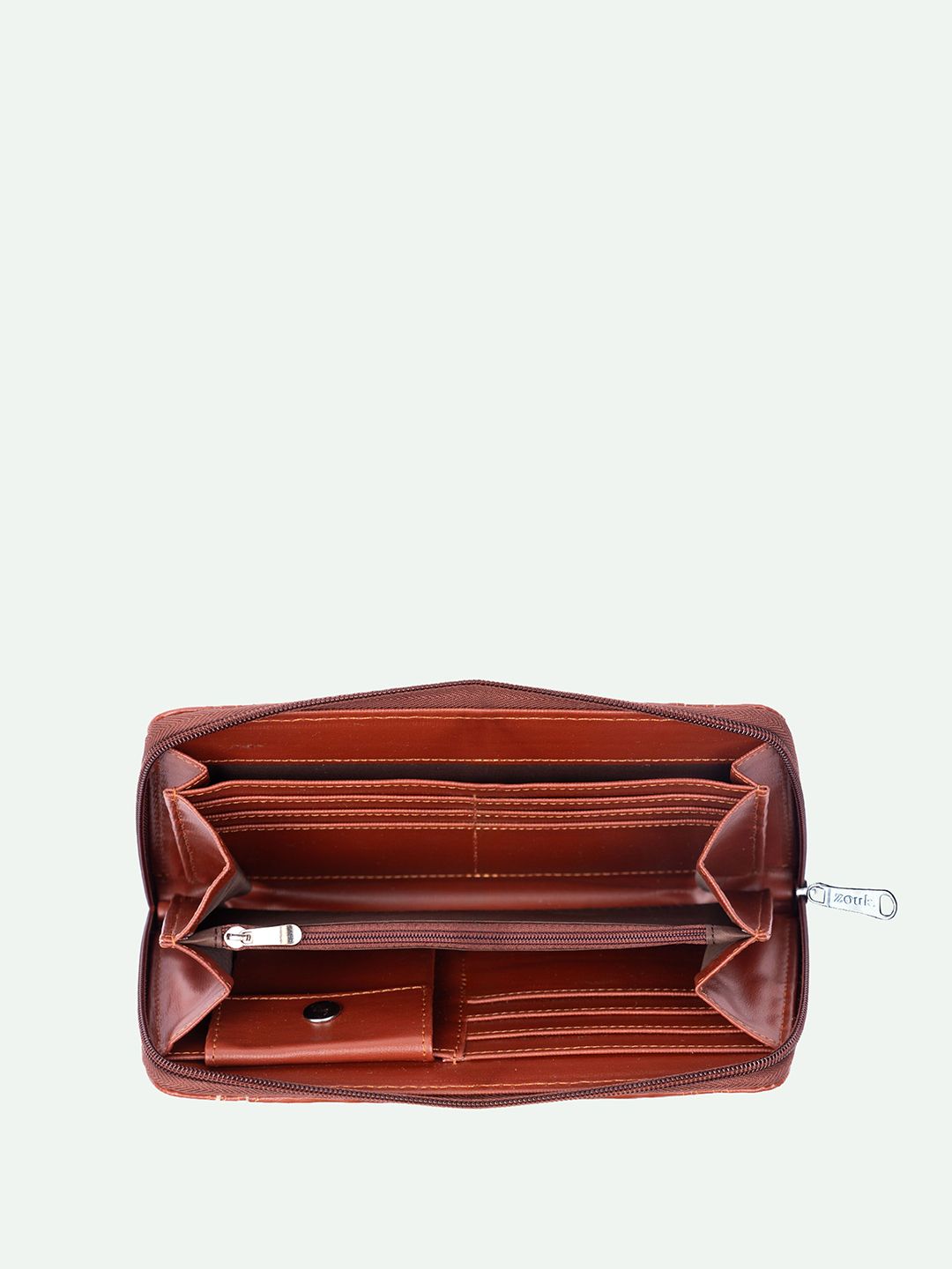 ZOUK Women Printed Leather Arika Zipper Wallet