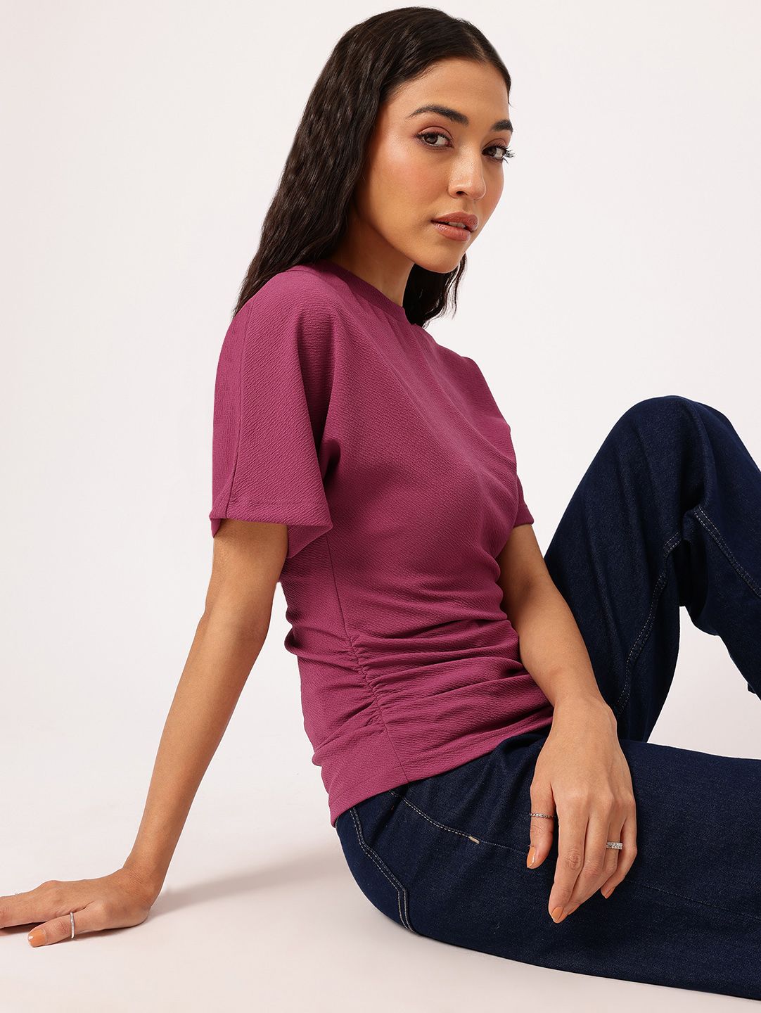 DressBerry Refined Essentials Extended Sleeves Ruched Top