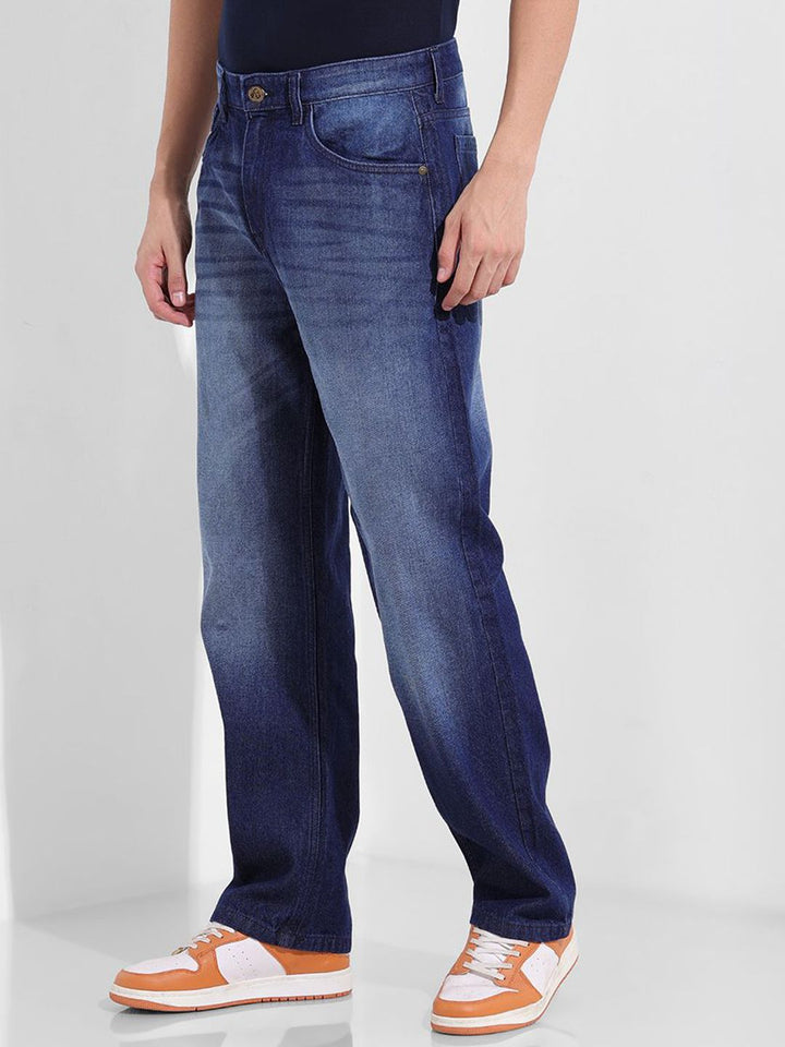 The Indian Garage Co. Men Relaxed Fit Mid-Rise Pure Cotton Jeans