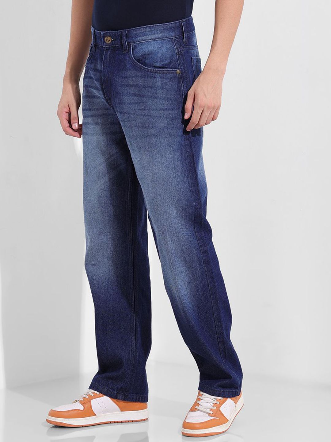 The Indian Garage Co. Men Relaxed Fit Mid-Rise Pure Cotton Jeans