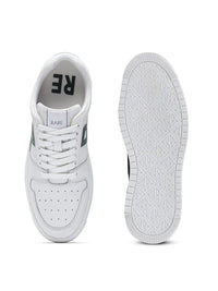 RARE RABBIT Men Adonis White Printed Leather Sneakers