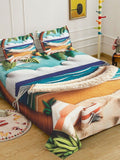 Klotthe Abstract Printed 400 TC Double King 7D Bedsheet & 2 Pillow Cover-2.50m x 2.25m
