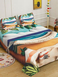 Klotthe Abstract Printed 400 TC Double King 7D Bedsheet & 2 Pillow Cover-2.50m x 2.25m