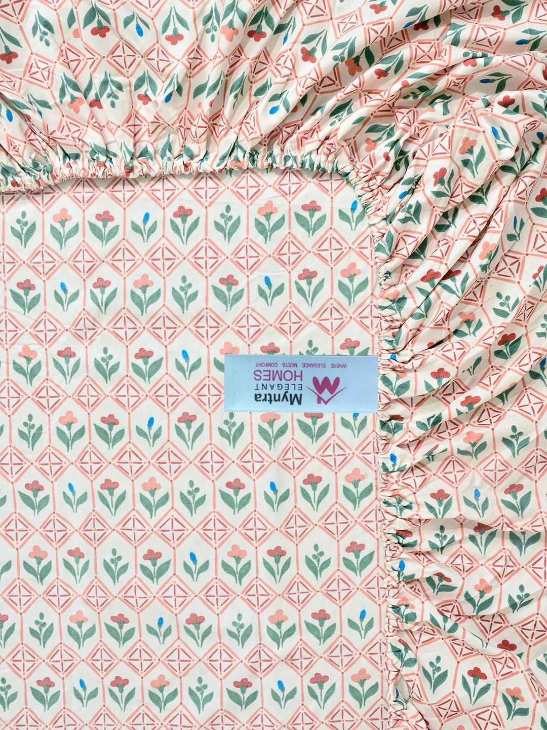 Pink Floral 300 TC King Bedsheet with 2 Pillow Covers