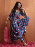 trueBrowns Floral Printed Empire Sequinned Kurta With Trousers