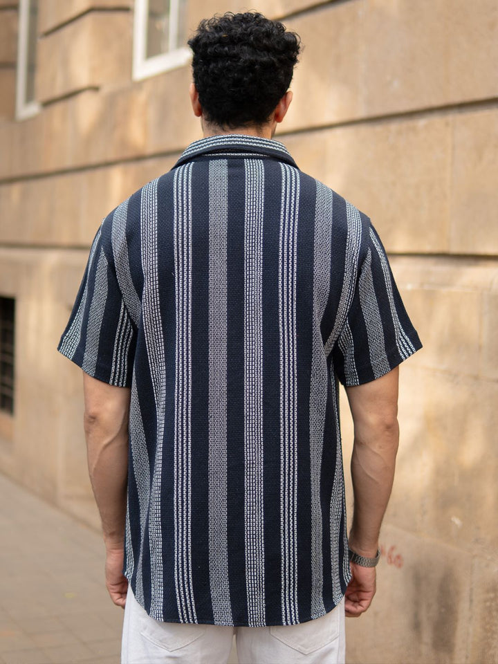 Powerlook Men Striped Spread Collar Cotton Casual Shirt