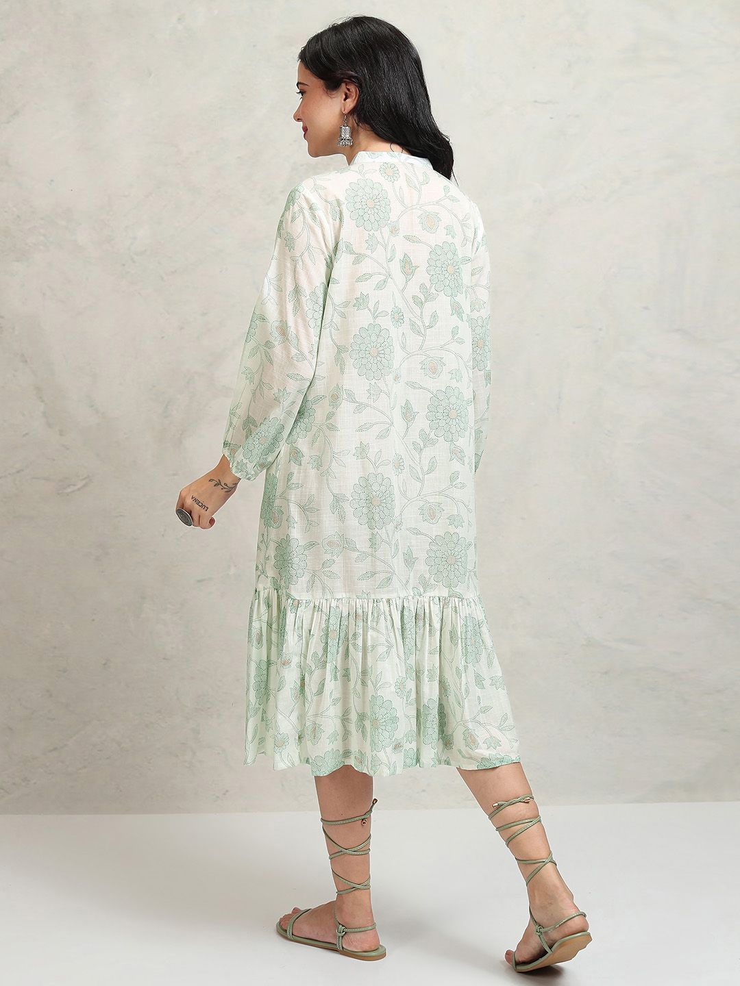 Vishudh Floral Print A-Line Dress