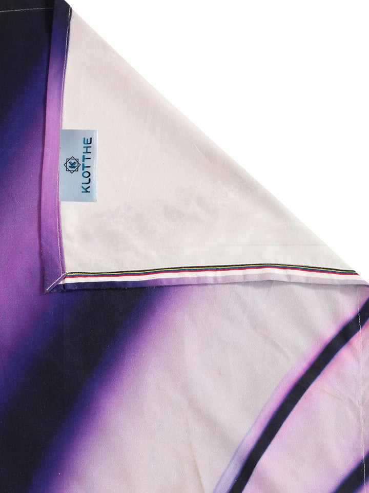 KLOTTHE Purple Abstract Printed Flat 300 TC King Bedsheet With 2 Pillow Cover