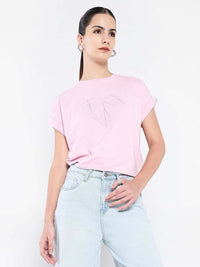 RAREISM Women Graphic Printed Round Neck Cotton Relaxed Fit T-shirt