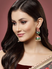 Anouk Peacock Shaped Jhumkas Earrings