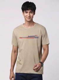 ADRO Lelaki Grafik Bercetak T-shirt Kapas Leher Bulat