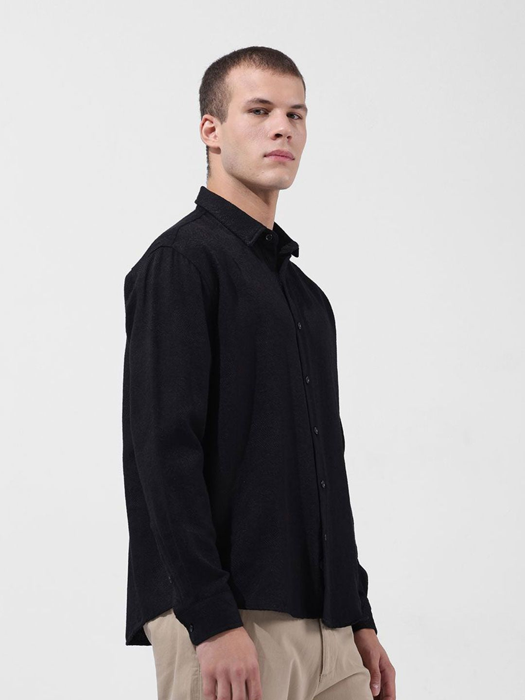The Indian Garage Co Cutaway Collar Relaxed Fit Casual Shirt