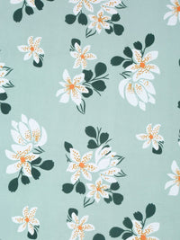 Myntra Elegant Homes Green & White Floral 300 TC Cadar Tempat Tidur Single dengan 1 Sarung Bantal