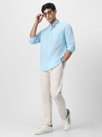 Urbano Fashion Men Slim Collar Solid Cotton Casual Shirt