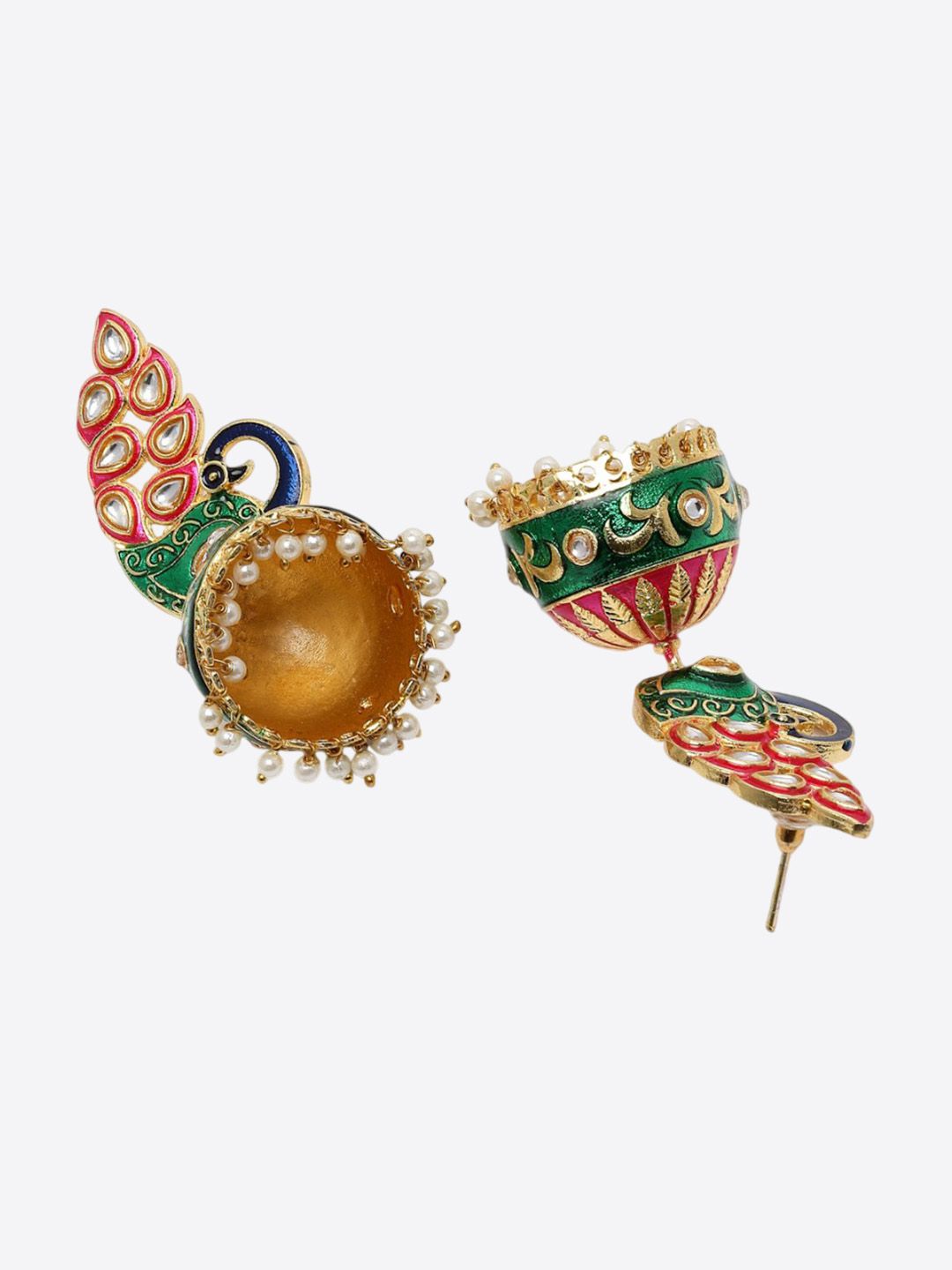 Anouk Peacock Shaped Jhumkas Earrings