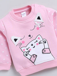 Moms Love Infant Girls Printed Pure Cotton Sweatshirt