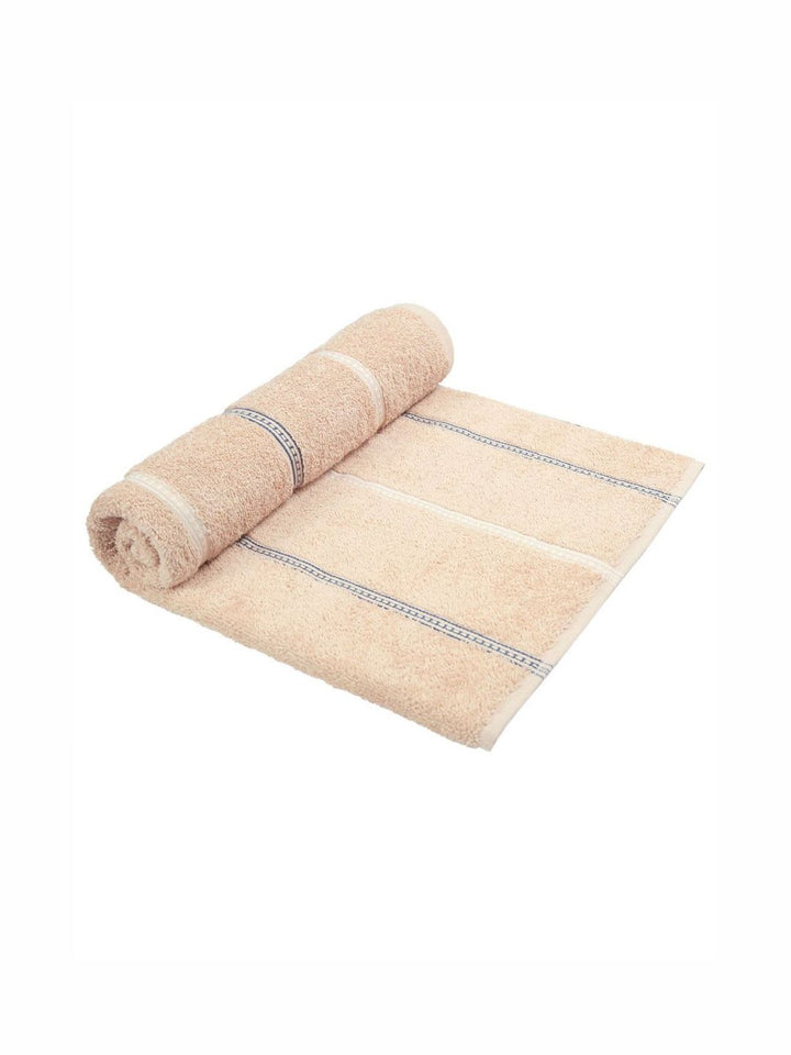 MYTRIDENT Brown & White Striped Cotton 450 GSM Bath Towel
