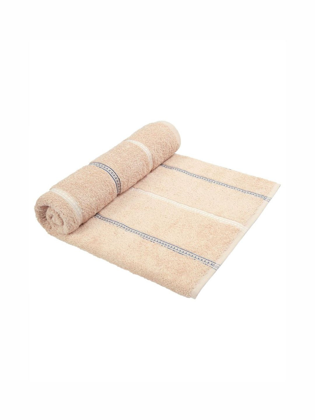 MYTRIDENT Brown & White Striped Cotton 450 GSM Bath Towel