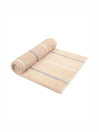 MYTRIDENT Brown & White Striped Cotton 450 GSM Bath Towel