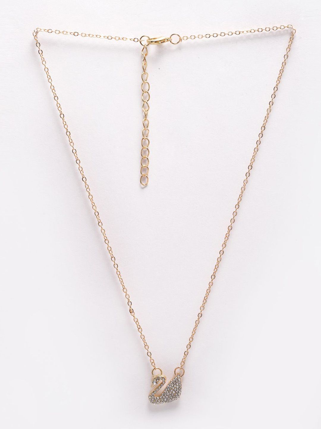 DressBerry Gold Plated Cubic Zirconia Stone Studded Minimal Kalung & Rantai