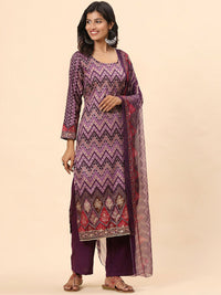 Mamicha Women Printed Regular Pure Cotton Kurta with Palazzos & With Dupatta