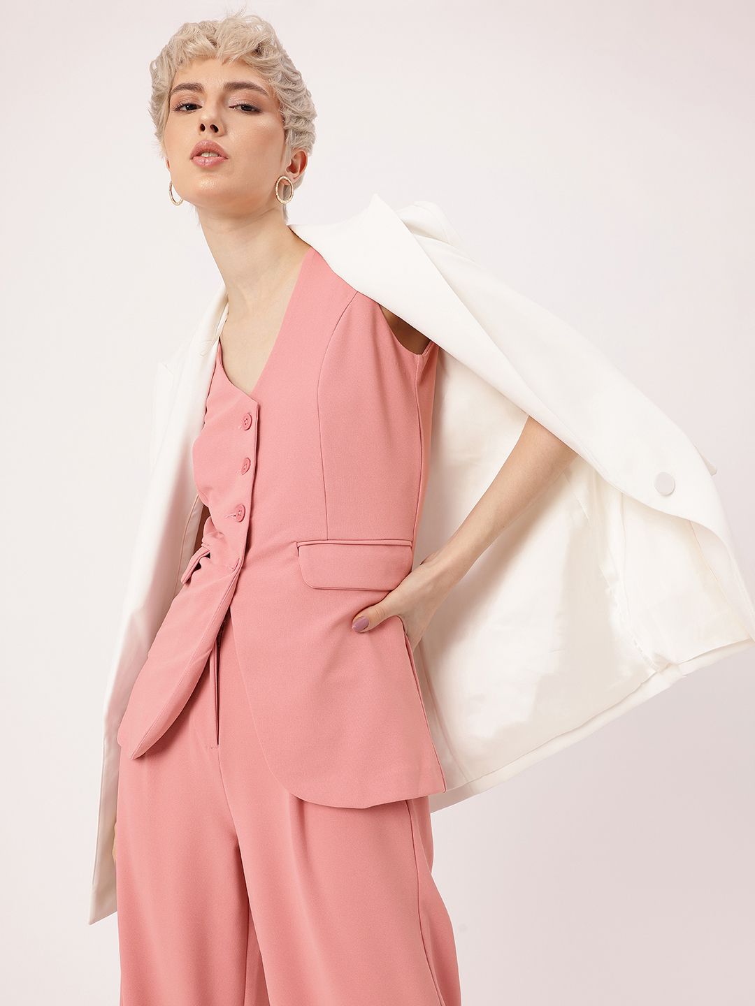 DressBerry Sweet Glamour V-Neck Top & Pleated Trousers Co-Ords