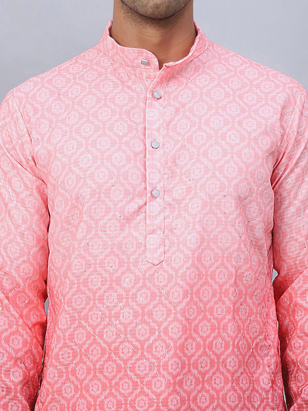 Jompers Ethnic Motifs Printed Mandarin Collar Straight Kurta