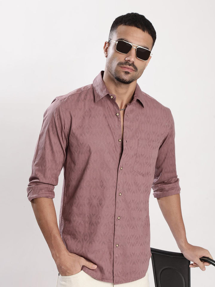 Bene Kleed Men Spread Collar Slim Fit Casual Shirt