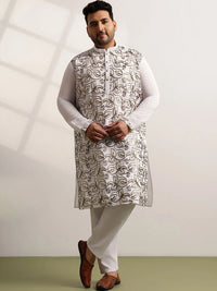 SOJANYA PLUS Men Ethnic Motifs Embroidered Regular Thread Work Kurta with Pyjamas