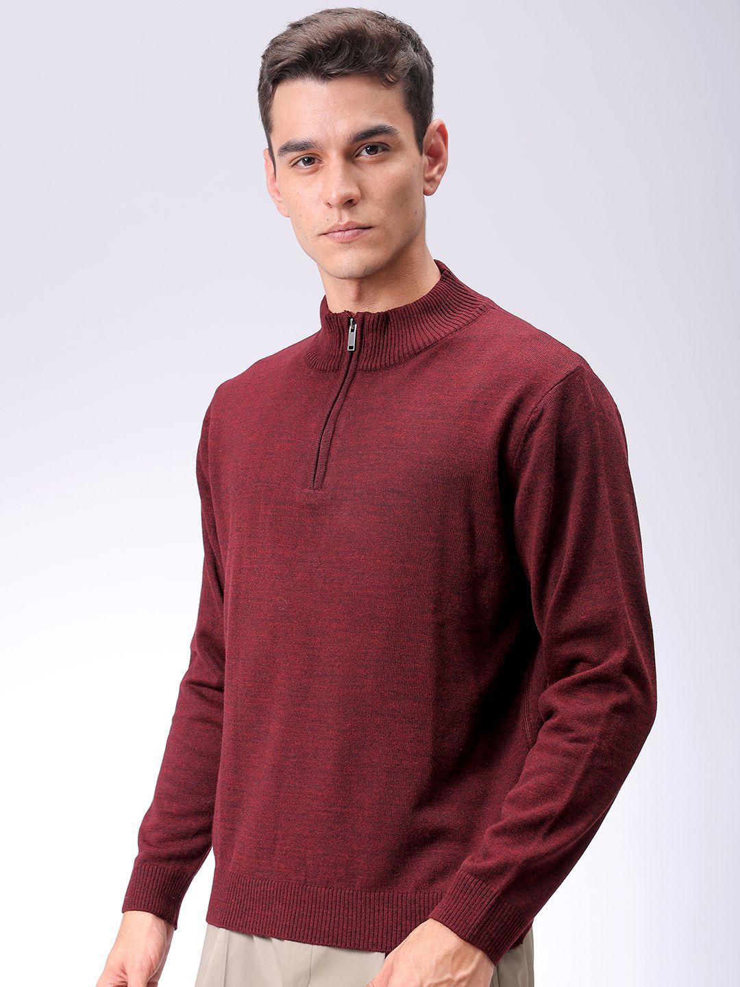 The Indian Garage Co Men Turtle Neck Log Sleeves Cardigan