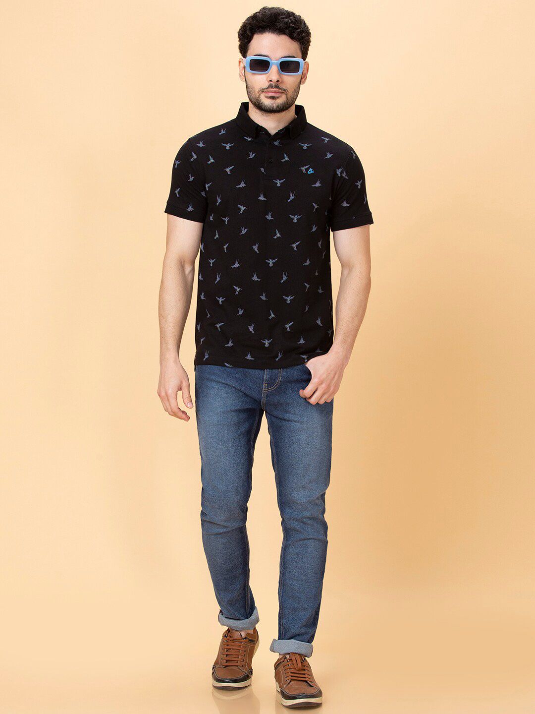 Being Human Conversational Printed Polo Collar Cotton T-shirt