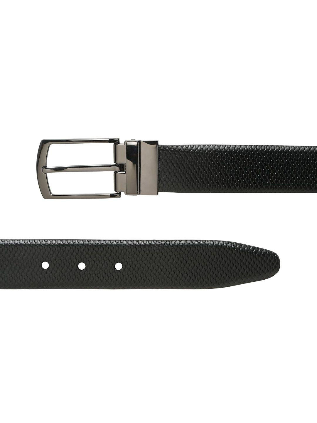 Teakwood Leathers Men Textured Leather Reversible Formal Belt