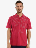 RARE RABBIT Men Typography Printed Polo Collar Cotton T-shirt
