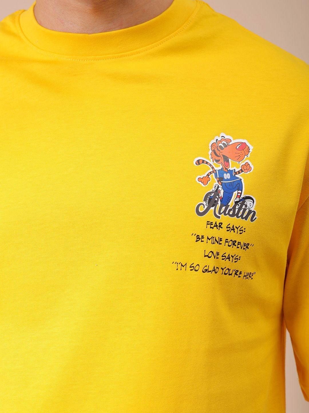 The Indian Garage Co Men Graphic Printed Round Neck Pure Cotton Oversized T-shirt