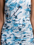 Mamicha Tie and Dye Print Crepe A-Line Dress