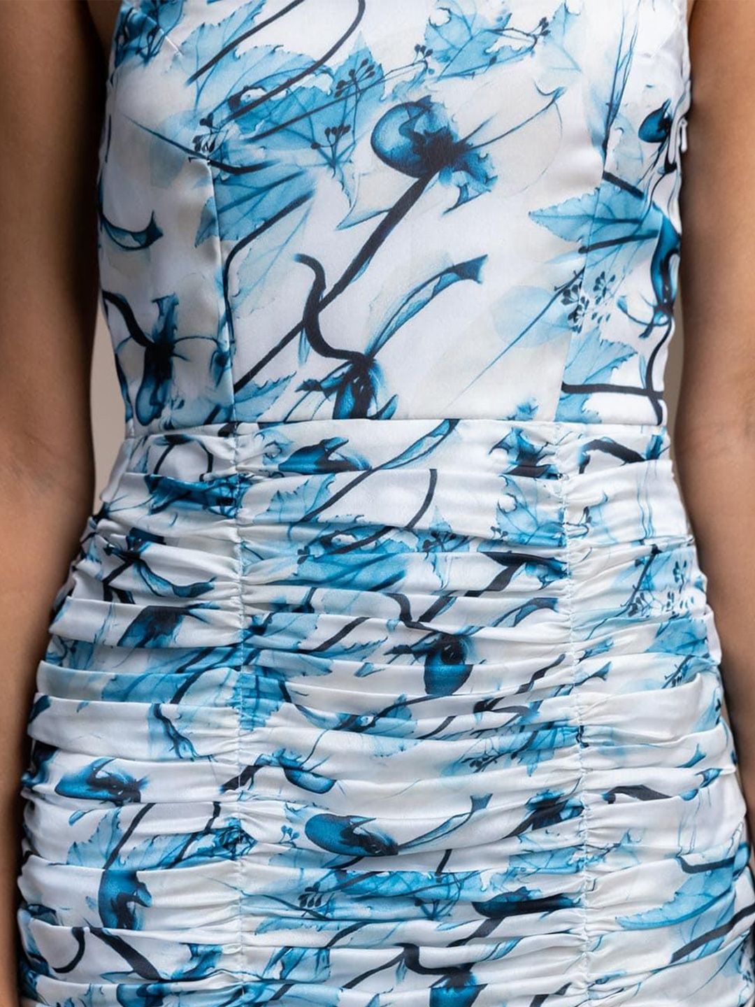 Mamicha Tie and Dye Print Crepe A-Line Dress