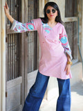KALINI Striped V-Neck Kurti